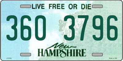 NH license plate 3603796