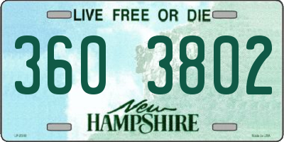 NH license plate 3603802