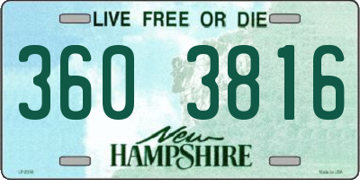 NH license plate 3603816