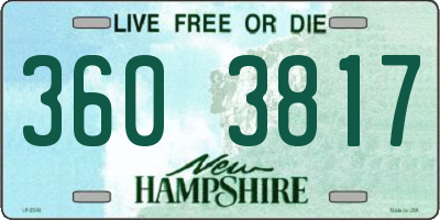 NH license plate 3603817