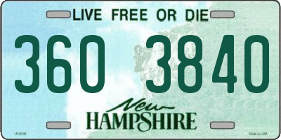 NH license plate 3603840
