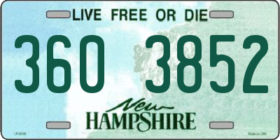 NH license plate 3603852