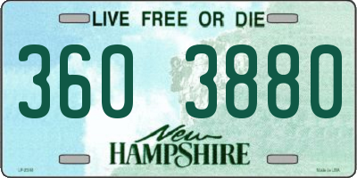 NH license plate 3603880