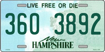 NH license plate 3603892