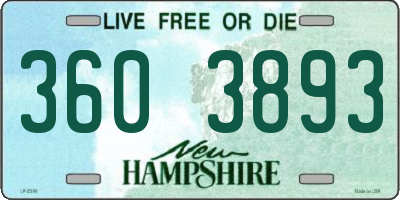 NH license plate 3603893