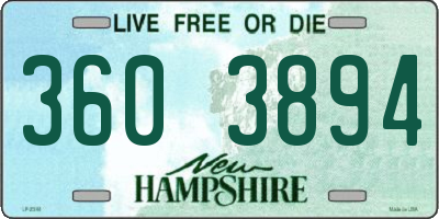 NH license plate 3603894