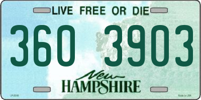 NH license plate 3603903