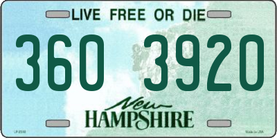 NH license plate 3603920