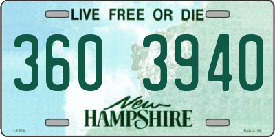 NH license plate 3603940