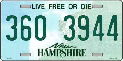 NH license plate 3603944