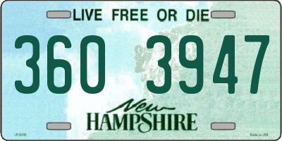 NH license plate 3603947