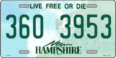 NH license plate 3603953
