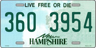 NH license plate 3603954