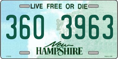 NH license plate 3603963