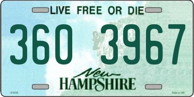 NH license plate 3603967