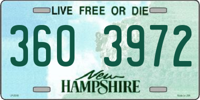NH license plate 3603972