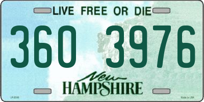 NH license plate 3603976
