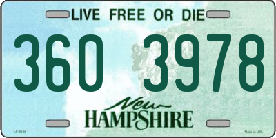 NH license plate 3603978