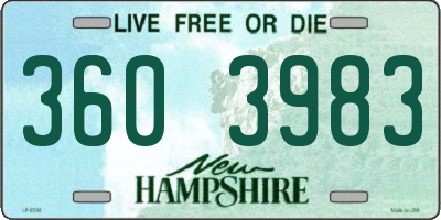 NH license plate 3603983