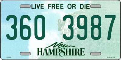 NH license plate 3603987