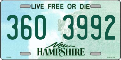 NH license plate 3603992
