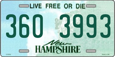 NH license plate 3603993