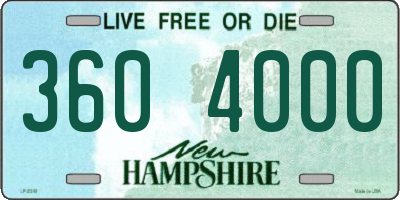 NH license plate 3604000
