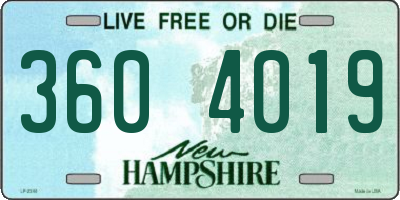 NH license plate 3604019