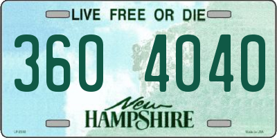 NH license plate 3604040