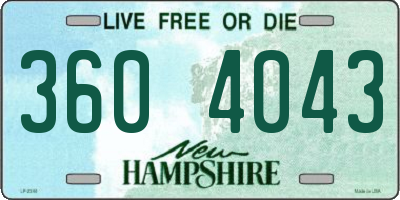 NH license plate 3604043