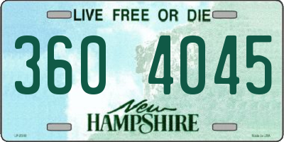 NH license plate 3604045