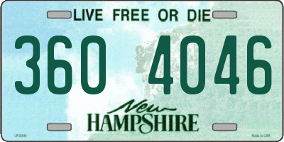 NH license plate 3604046
