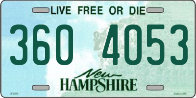 NH license plate 3604053