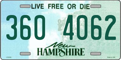 NH license plate 3604062