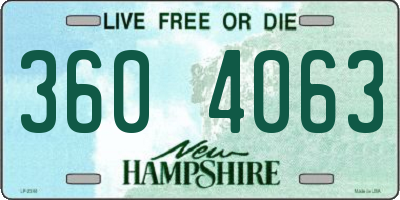 NH license plate 3604063