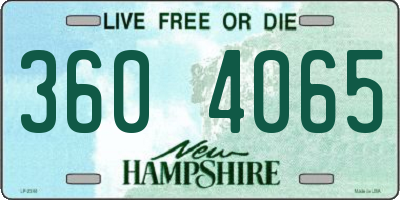 NH license plate 3604065