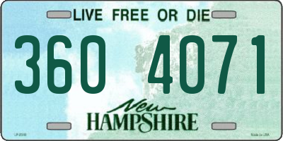 NH license plate 3604071