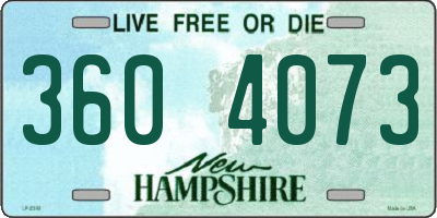 NH license plate 3604073