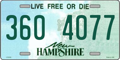 NH license plate 3604077