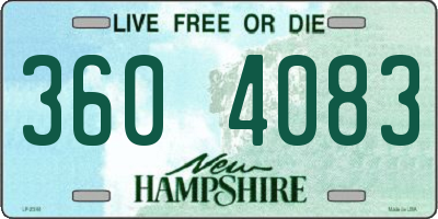 NH license plate 3604083