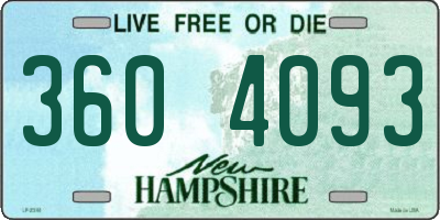 NH license plate 3604093