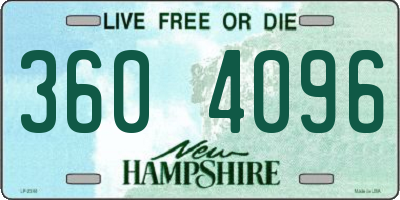 NH license plate 3604096