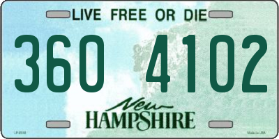 NH license plate 3604102