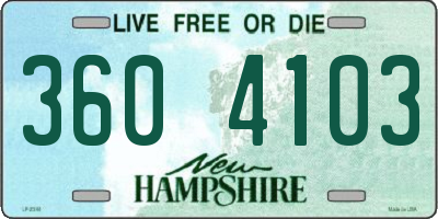 NH license plate 3604103