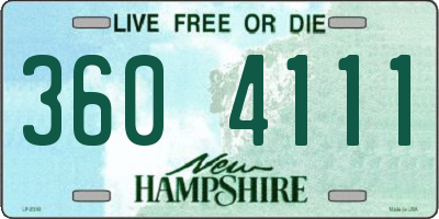 NH license plate 3604111