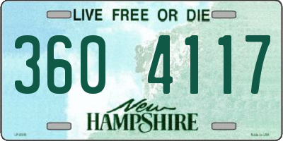 NH license plate 3604117