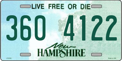 NH license plate 3604122