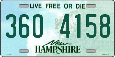 NH license plate 3604158