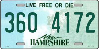 NH license plate 3604172