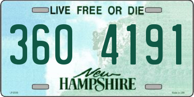 NH license plate 3604191